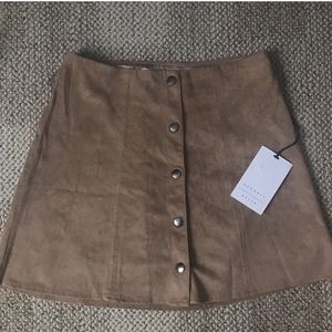 Kendall + Kylie Suede Button Up Skirt